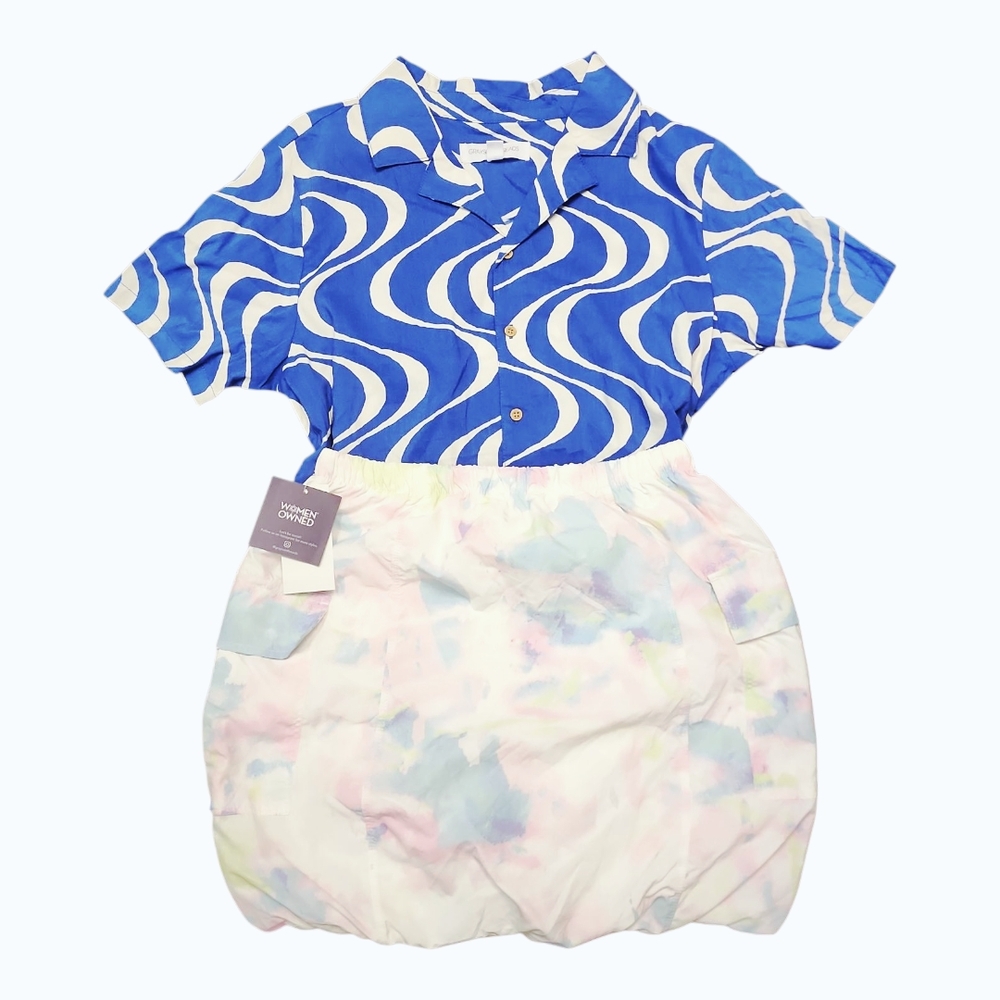 Kids Set Size 10-12 Cargo Skirt/Button Down Shirt